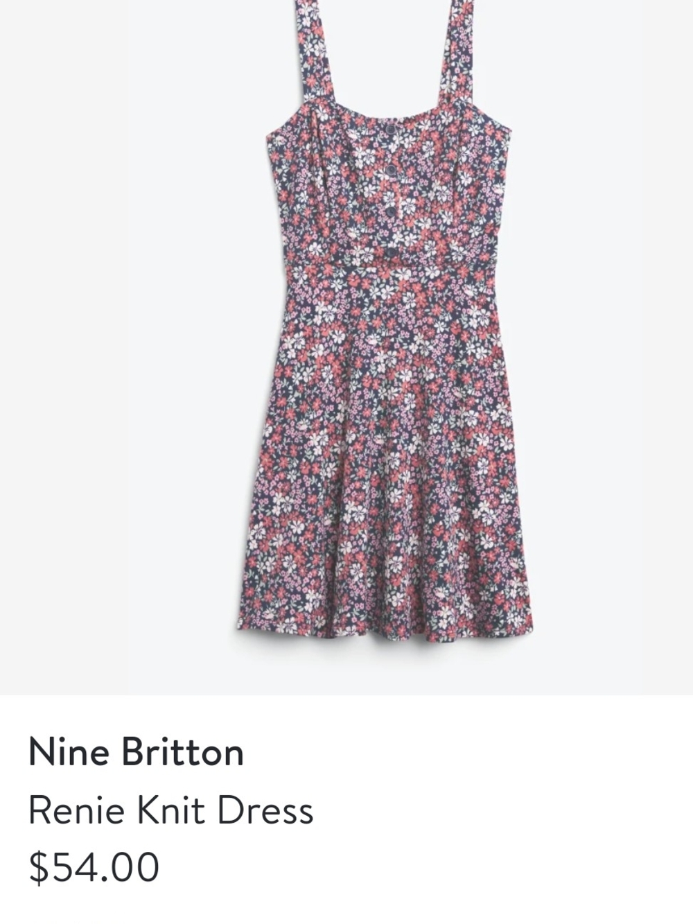 nine britton Pink and Navy Floral Knit Sundress